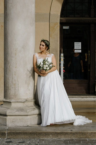Portret pani młodej, Sesja, pocałunek, Fotograf dobry na wesele