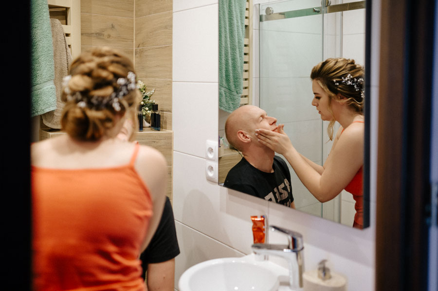 Fotografia Ślubna Śląsk - Sfotografowani Marcin Pluta Maseczka dla faceta, Dobry fotograf Śląsk, Fotograf na wesele