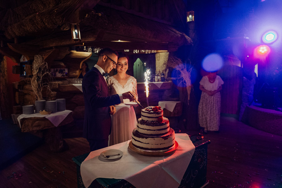 Tort weselny w Siwy Dym Rabka Zdrój, Fotografia emocji, Moment na weselu, Sfotografowani